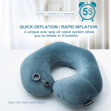 Keemall Inflatable Travel Neck Pillow for On-the-Go Comfort