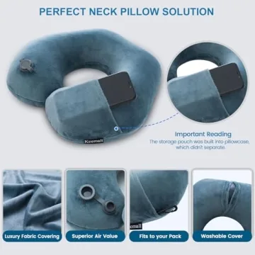 Keemall Inflatable Travel Neck Pillow for On-the-Go Comfort