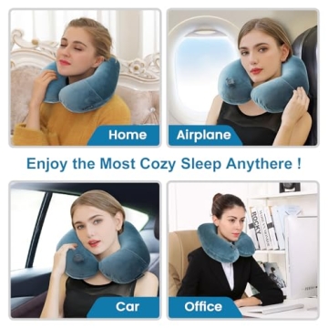 Keemall Inflatable Travel Neck Pillow for On-the-Go Comfort