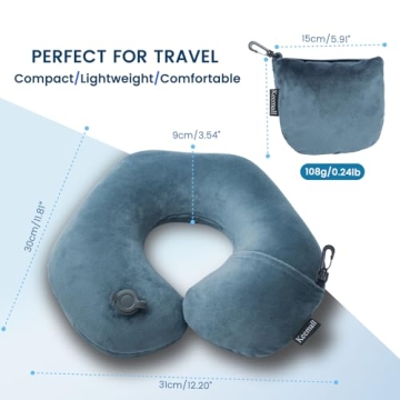 Keemall Inflatable Travel Neck Pillow for On-the-Go Comfort
