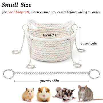 JWShang Small Rat Hammock for Cage Chew Proof, Hanging Rat Bed Basket, Durable Rat Cage Accessories ...