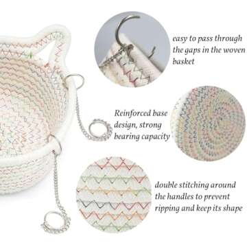 JWShang Small Rat Hammock for Cage Chew Proof, Hanging Rat Bed Basket, Durable Rat Cage Accessories Hammock with Sturdy Chains, Rat Snuggling Sleeping Nest for Small Animals Mice, Sugar Glider