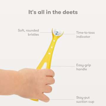 Frida Baby Training Toothbrush for Toddlers | Soft Bristles & Grip