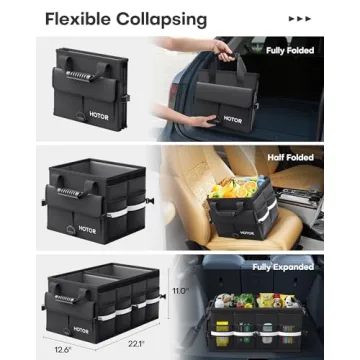 HOTOR Car Trunk Organizer for Efficient Vehicle Storage