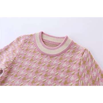 Mud Kingdom Elegant Knit Dress for Little Girls Red Casual Winter Size 6-7