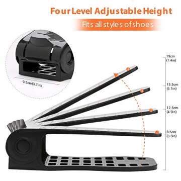 YIHATA Shoe Slots Organizer, Adjustable Shoe Stacker Storage Space Saver, Double Deck Shoe Rack Holder for Closet Organization, Thickening Quality Upgrade (16Pack, Black)