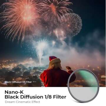 K&F Concept 82mm Black Diffusion 1/8 Filter for Dreamy Cinematic Effects