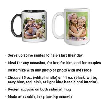 Let's Make Memories Personalized Photo Mug - Custom Coffee Mug - Your Photo - Valentines Day - Valentine Decorations - Galentines Day - For Boyfriend Girlfriend Him Her -11oz- White Handle