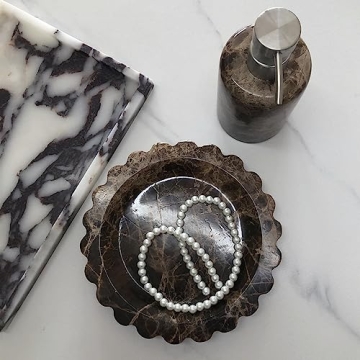 Handmade Natural Travertine Tray Elegant Functional Home Decor