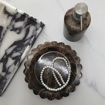 Handmade Natural Travertine Tray Elegant Functional Home Decor