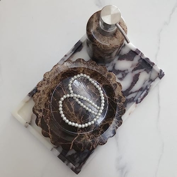 Handmade Natural Travertine Tray Elegant Functional Home Decor