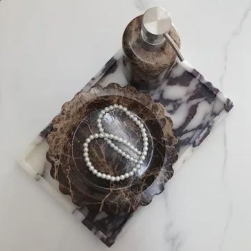 Handmade Natural Travertine Tray Elegant Functional Home Decor