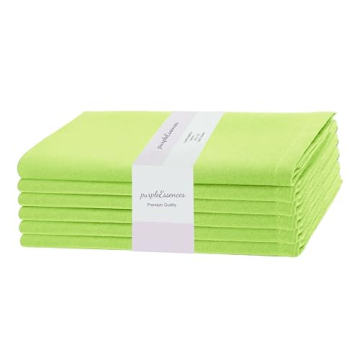 PurpleEssences Set of 6 Cotton Dinner Napkins - Farmhouse Style - 18x18