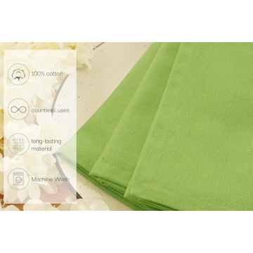 Set of 6 Cotton Dinner Napkins - Elegant Table Linen