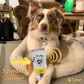 Nestpark Pup Claw Dog Toys - Funny Cute Plush Dog Toys with Squeaker - Parody (2 Pack) (Tropical Pack)