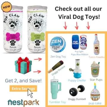 Funny Plush Dog Toys with Squeaker – Pup Claw 2 Pack