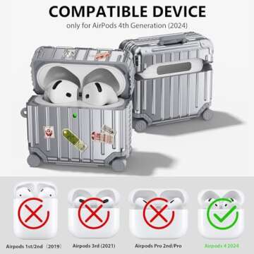 Filoto Airpods 4th Generation Suitcase Cover with Keychain