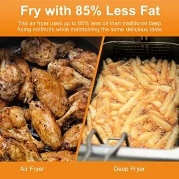 Air Fryer, PETALIRS 6 Quart Air fryer Oven, 12 in 1 Electric Hot Oven 1700W Air Fryer Toaster Oven with LCD Digital Touch Screen, Black