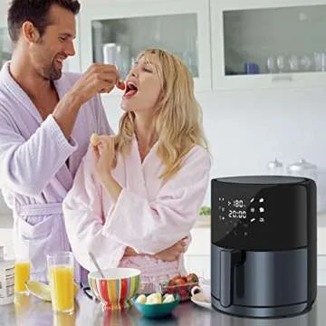 Air Fryer, PETALIRS 6 Quart Air fryer Oven, 12 in 1 Electric Hot Oven 1700W Air Fryer Toaster Oven with LCD Digital Touch Screen, Black