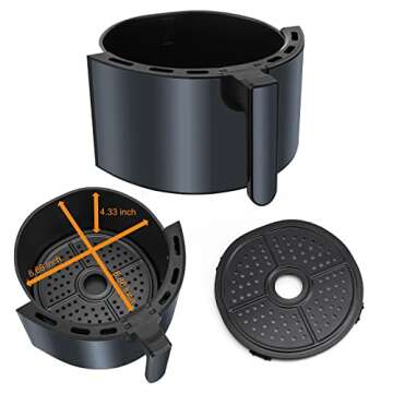 Air Fryer, PETALIRS 6 Quart Air fryer Oven, 12 in 1 Electric Hot Oven 1700W Air Fryer Toaster Oven with LCD Digital Touch Screen, Black