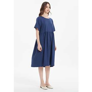 Mordenmiss Women's Summer Midi Dress with Pockets