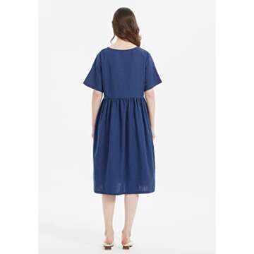 Mordenmiss Women's Summer Midi Dress with Pockets