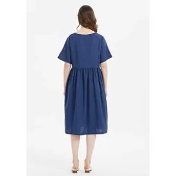 Mordenmiss Women's Summer Midi Dress with Pockets