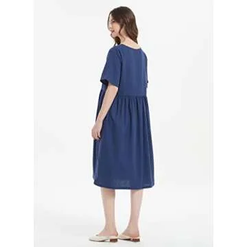 Mordenmiss Women's Summer Midi Dress with Pockets