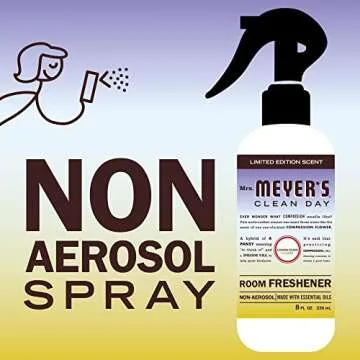 MRS. MEYER'S CLEAN DAY Room and Air Freshener Spray, Non-Aerosol Spray Bottle Infused with Essential Oils, Compassion Flower, 8 fl. oz - Pack of 3