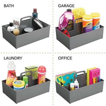 mDesign Large Divided Portable Storage Caddy for Kitchen