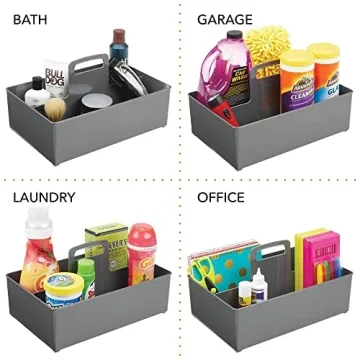 mDesign Large Divided Portable Storage Caddy for Kitchen