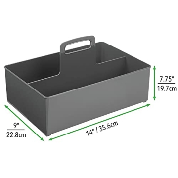 mDesign Large Divided Portable Storage Caddy for Kitchen