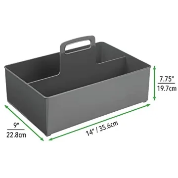 mDesign Large Divided Portable Storage Caddy for Kitchen