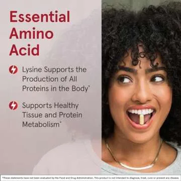 Jarrow Formulas L-Lysine 500 mg, Dietary Supplement, Amino Acid for Protein Synthesis and Healthy Tissue Support, 100 Capsules, 100 Day Supply