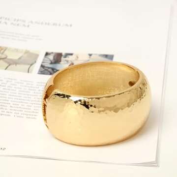 Chunky Gold Bracelet Bangle Bracelets for Women Cuff Bracelet Silver Upper Arm Gold Cuff Bracelets T...