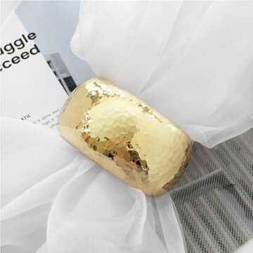 Chunky Gold Bracelet Bangle Bracelets for Women Cuff Bracelet Silver Upper Arm Gold Cuff Bracelets Twist Bangle Wide Open Bracelet Jewelry Gift Trending Bracelets for Women 2024