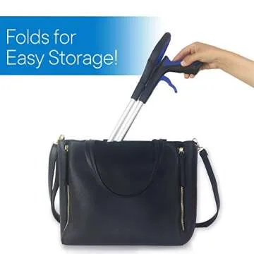 RMS 34 Inch Extra Long Reacher Grabber - Foldable Gripper and Reaching Tool with Rotating Jaw