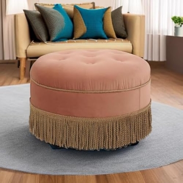 Elegant Jennifer Taylor Yolanda Round Ottoman for Home Decor