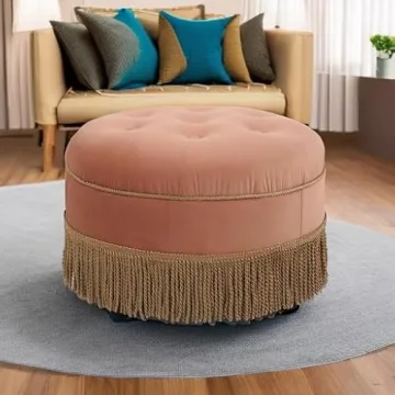 Elegant Jennifer Taylor Yolanda Round Ottoman for Home Decor