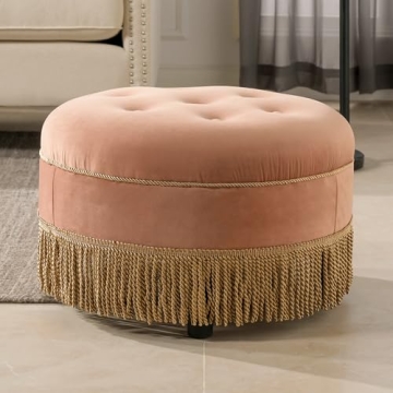 Elegant Jennifer Taylor Yolanda Round Ottoman for Home Decor
