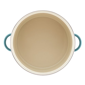 Farberware Enamel on Steel Stock Pot/Stockpot with Lid - 16 Quart, Aqua Blue