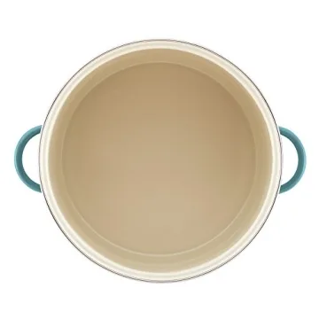 Farberware Enamel on Steel Stock Pot/Stockpot with Lid - 16 Quart, Aqua Blue