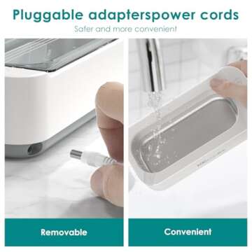 KECOOLKE Ultrasonic Jewelry Cleaning Machine, 400ml Sonic Cleaner with Digital Timer for Eyeglasses, Rings, Silver, Cleaner Solution for Gifts