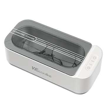KECOOLKE Ultrasonic Jewelry Cleaning Machine, 400ml Sonic Cleaner with Digital Timer for Eyeglasses, Rings, Silver, Cleaner Solution for Gifts