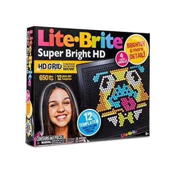 Lite Brite Super Bright HD - Creative Retro Light-Up Screen – Educational Play for Children – Enhances Creativity & Fine Motor Skills, Gift for Boys and Girls Ages 6+