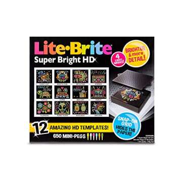 Lite Brite Super Bright HD - Creative Retro Light-Up Screen – Educational Play for Children – Enhances Creativity & Fine Motor Skills, Gift for Boys and Girls Ages 6+