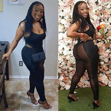 HAOYUAN Sexy Mesh Two Piece Bodysuit for Parties