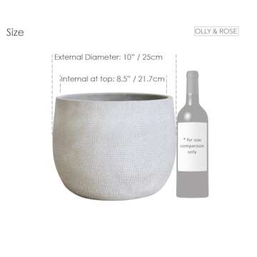 Olly & Rose Barcelona Ceramic Plant Pot - Large 10 Inch