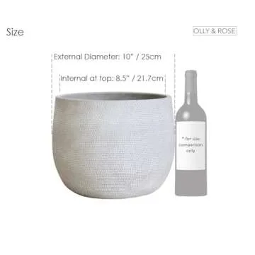 Olly & Rose Barcelona Ceramic Plant Pot - Large 10 Inch