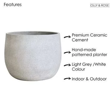 Olly & Rose Barcelona Ceramic Plant Pot - Large 10 Inch